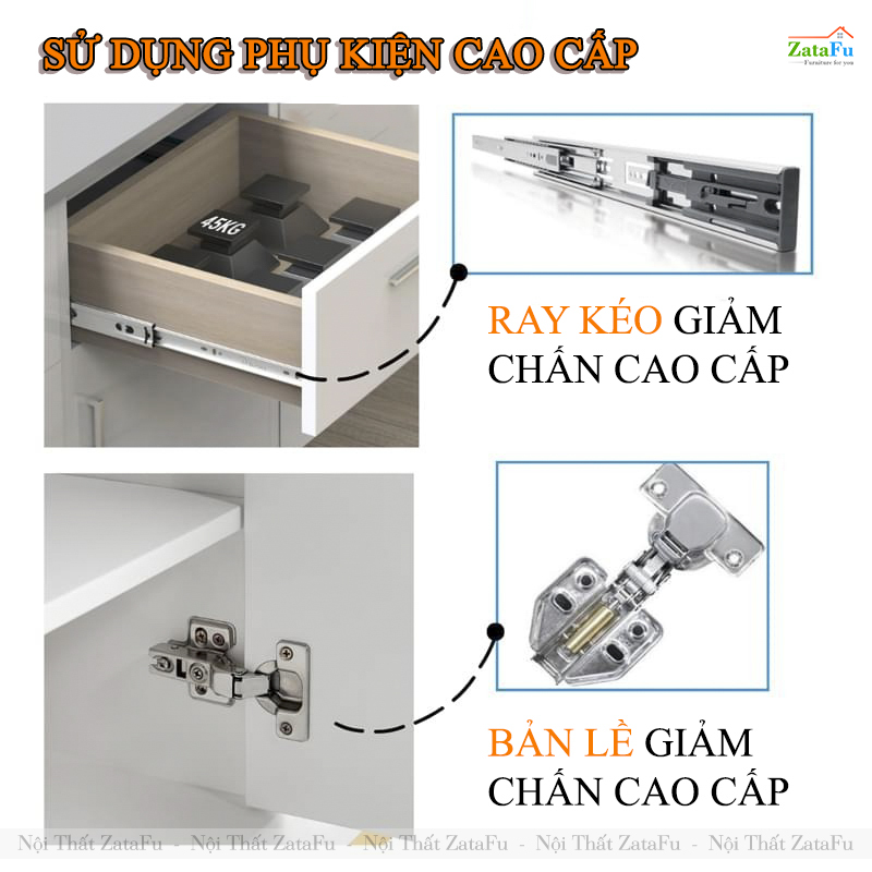 Kệ Tủ TiVi Phòng Khách Hiện Đại Gỗ MDF Phủ Melamine KTV-51 ZataFu