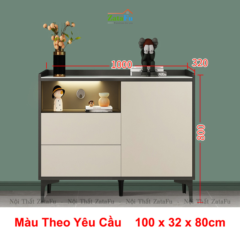 Tủ trang trí phòng khách tủ tivi chân sắt đèn LED hiện đại TUTT-38