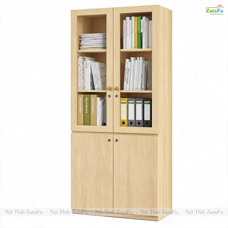 Tủ Trang Trí Tủ Đựng Hồ Sơ Tài Liệu Có Kính Hiện Đại Sử Dụng Gỗ MDF 17mm TUTT-70 ZataFu
