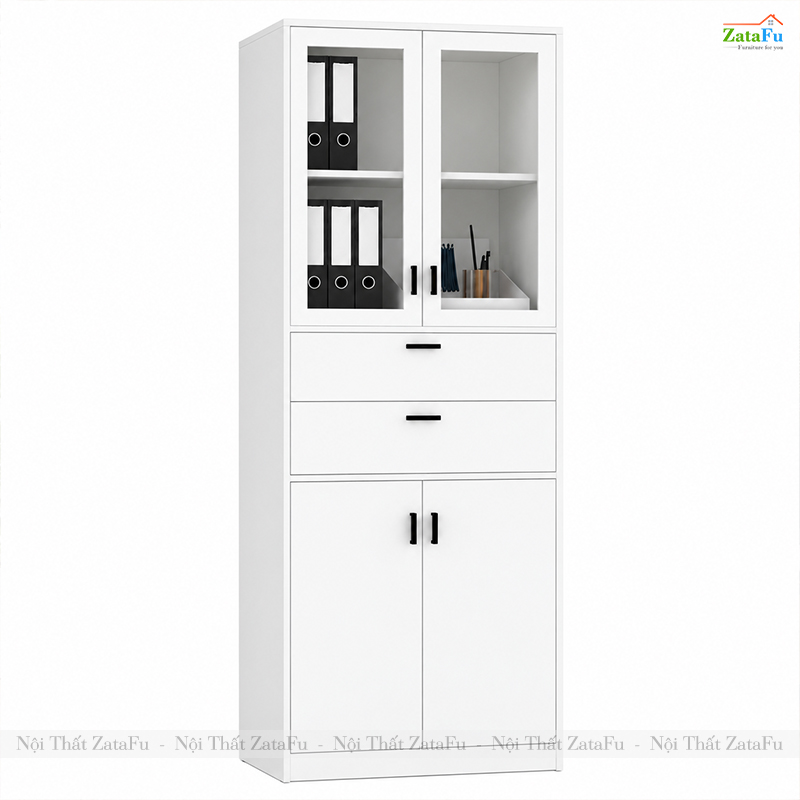 Tủ Trang Trí Tủ Đựng Tài Liệu Hiện Đại Có Kính Để Phòng Làm Việc Nhiều Ngăn TUTT-73 ZataFu