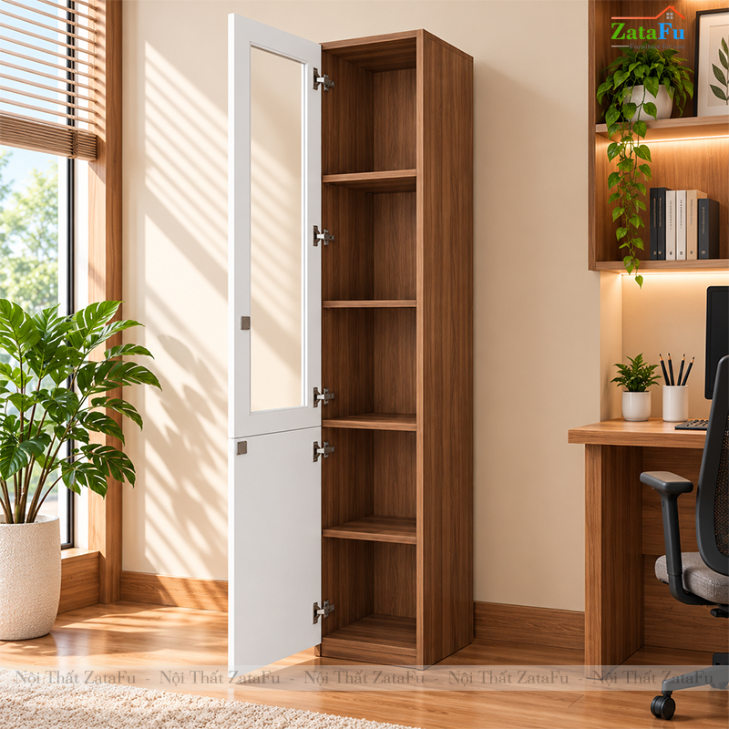 Tủ Trang Trí Tủ Đựng Tài Liệu Hiện Đại Có Kính Tích Hợp Ổ Khóa Để Phòng Làm Việc TUTT-75 ZataFu