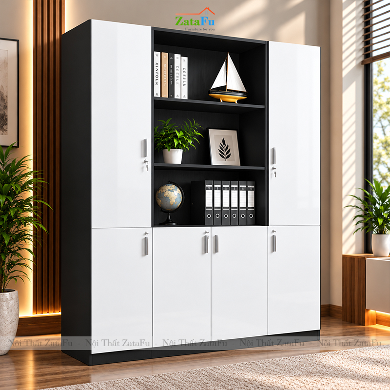 Tủ Trang Trí Tủ Đựng Tài Liệu Hiện Đại Kích Thước Lớn Có Khóa TUTT-77 ZataFu