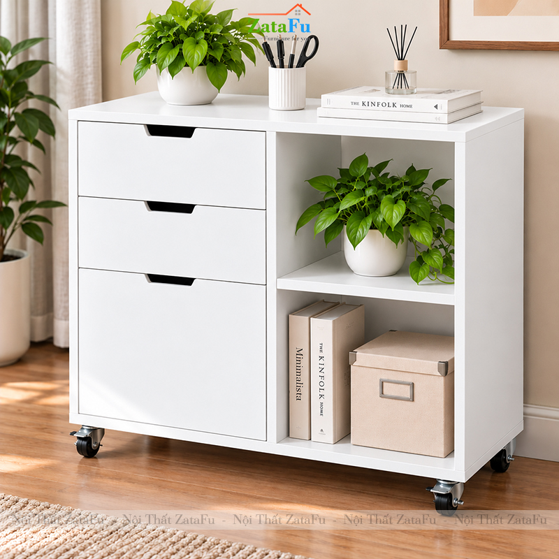 Tủ Trang Trí Tủ Đựng Tài Liệu Hiện Đại Tích Hợp Bánh Xe Linh Hoạt TUTT-82 ZataFu
