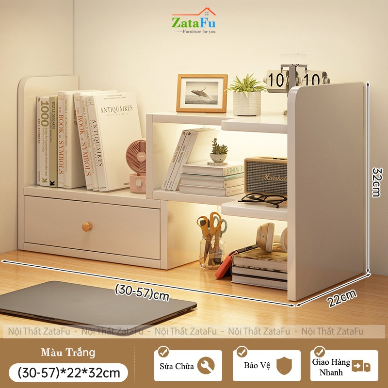 Kệ Để Bàn Làm Việc Bàn Học Đa Năng, Có Ngăn Kéo Bo Cong Thẩm Mỹ KTT-140 ZataFu