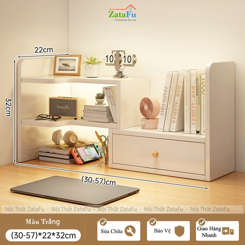 Kệ Để Bàn Làm Việc Bàn Học Đa Năng, Có Ngăn Kéo Bo Cong Thẩm Mỹ KTT-140 ZataFu