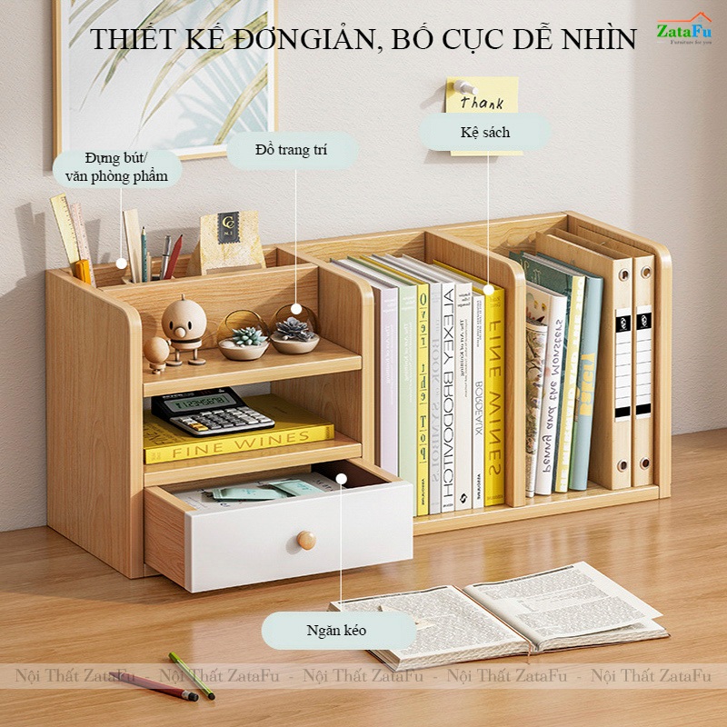 Kệ Sách Để Bàn, Kệ Đựng Đồ Hồ Sơ Tài Liệu Đa Năng KTT-136 ZataFu