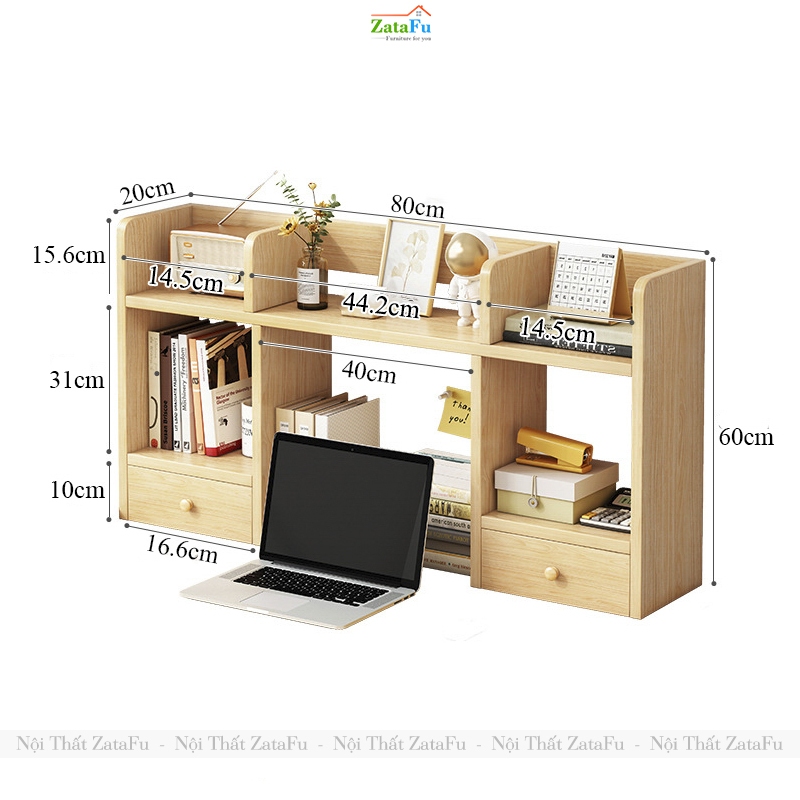 Kệ Sách Để Bàn Học Bàn Làm Việc Hiện Đại Nhiều Ngăn KTT-137 ZataFu