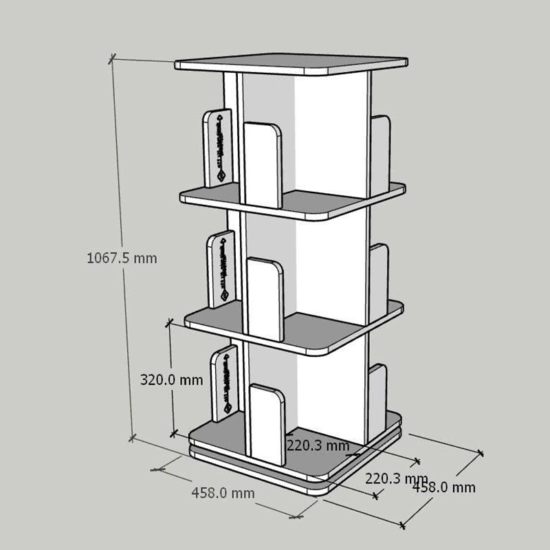 Kệ Đựng Sách Xoay 360 Độ Kệ Gỗ Trang Trí Sách Vở Xoay Cho Bé KTT-142 ZataFu