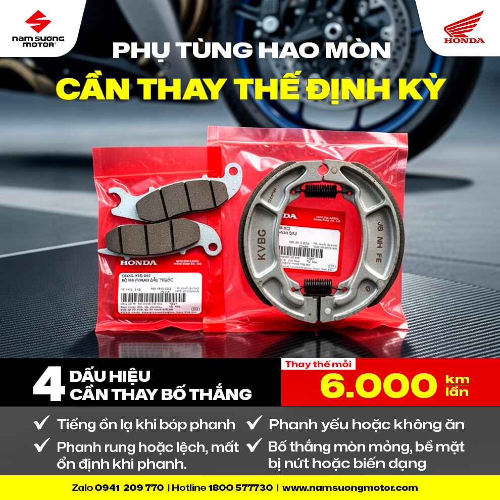 ⚠️ ĐỪNG ĐỂ BỐ THẮNG XE BỊ MÒN!
