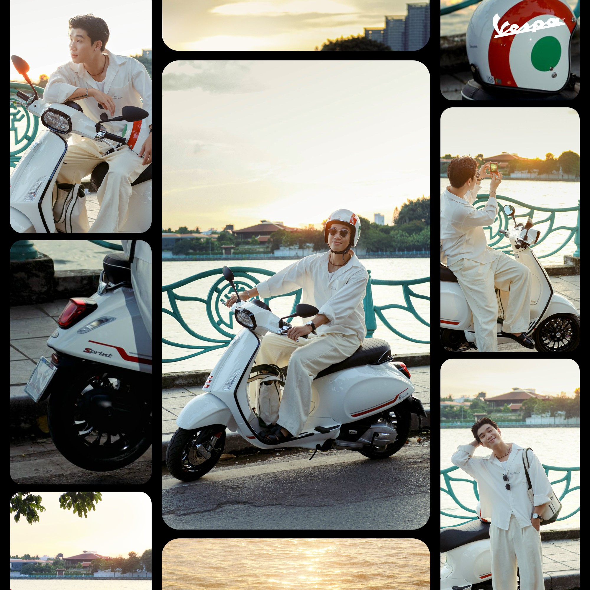 Hè sắm Vespa, cùng Trường Long đắm chìm trong sự thơ mộng của hoàng hôn đúng Ý