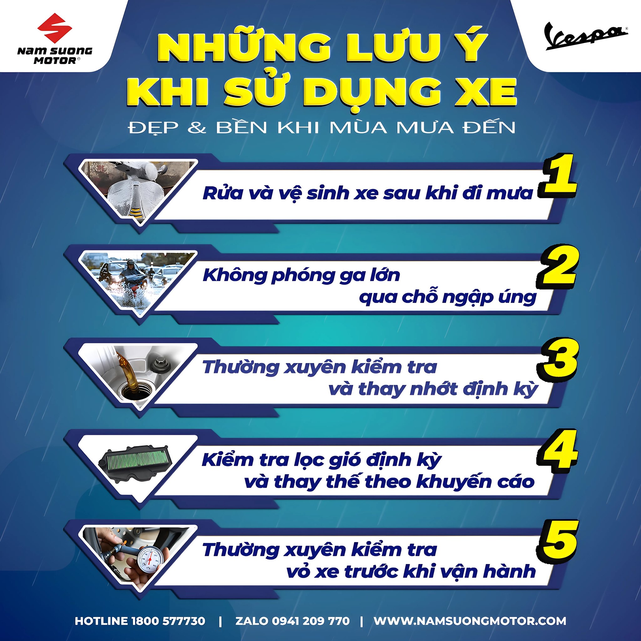 ‼️05 MẸO NHỎ GIÚP XE BẠN BỀN BỈ HƠN TRONG MÙA MƯA 🌧