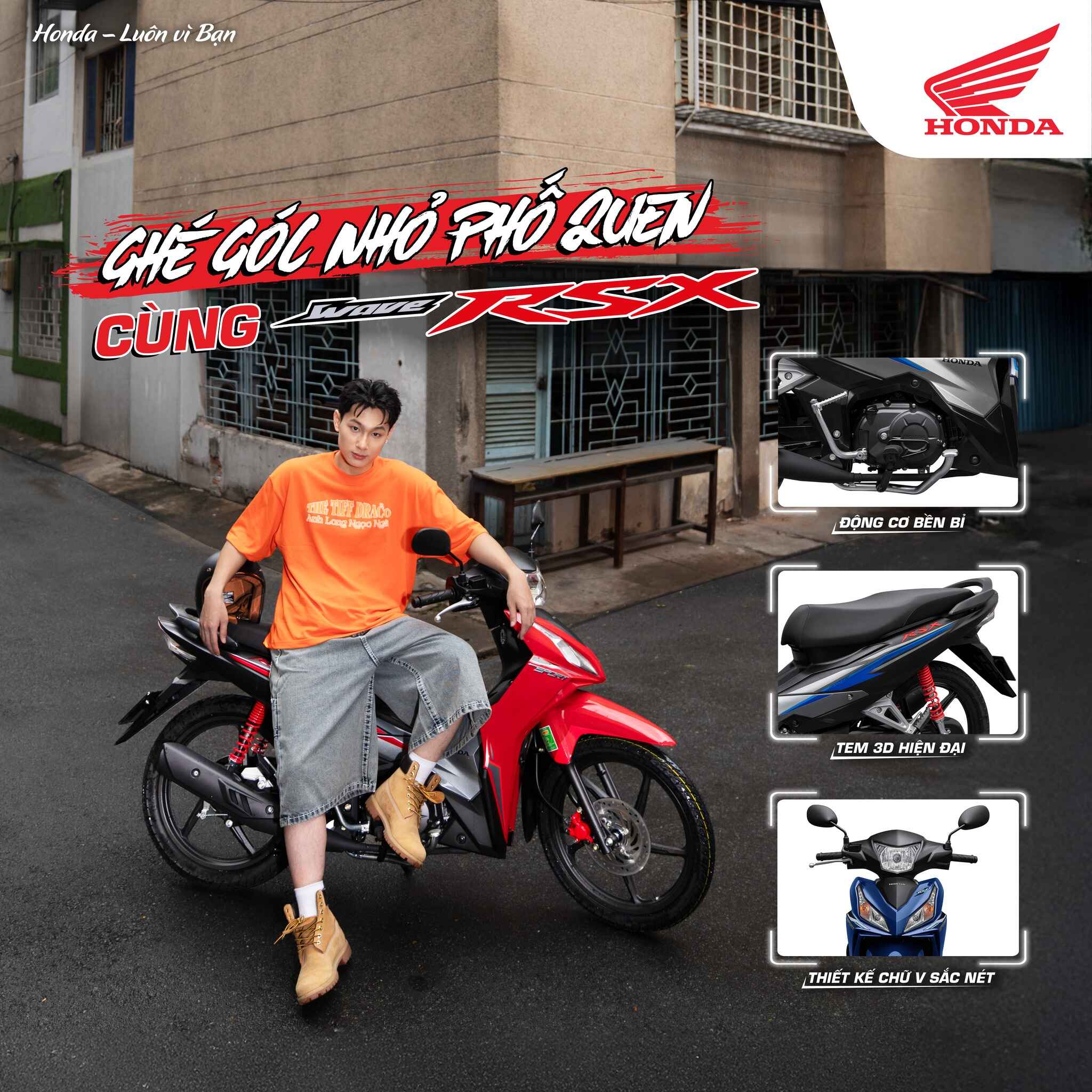 GHÉ TỪNG GÓC NHỎ, PHỐ QUEN CÙNG WAVE RSX (*) Mua Wave RSX chỉ cần 5.400.000đ tại HEAD Nam Sương.