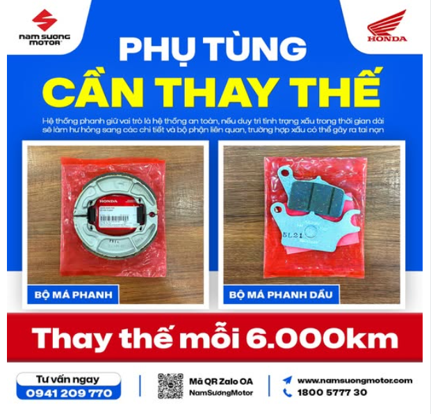 ⚠️ Hệ thống phanh là bộ phận an toàn quan trọng nhất trên xe, nếu để má phanh mòn, phanh kêu, phanh ăn kém hoặc bị chai—bạn đang đối mặt với nguy cơ rất cao khi di chuyển, đặc biệt là lúc thắng gấp!