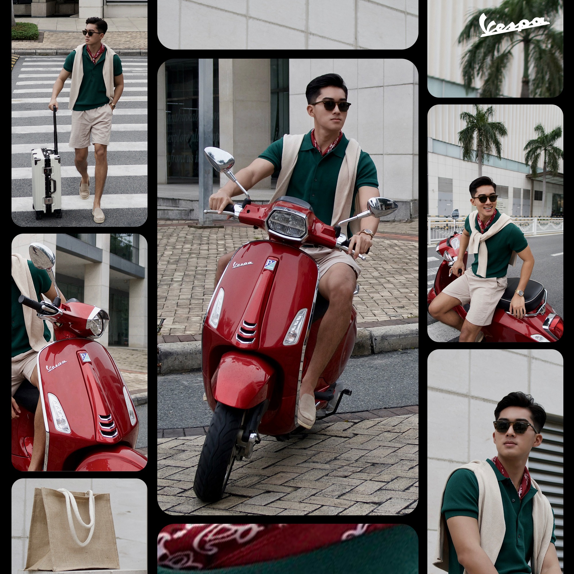 Trọng Nhân có hẹn tại Milan, khoe đẳng cấp cùng Vespa 🛵​