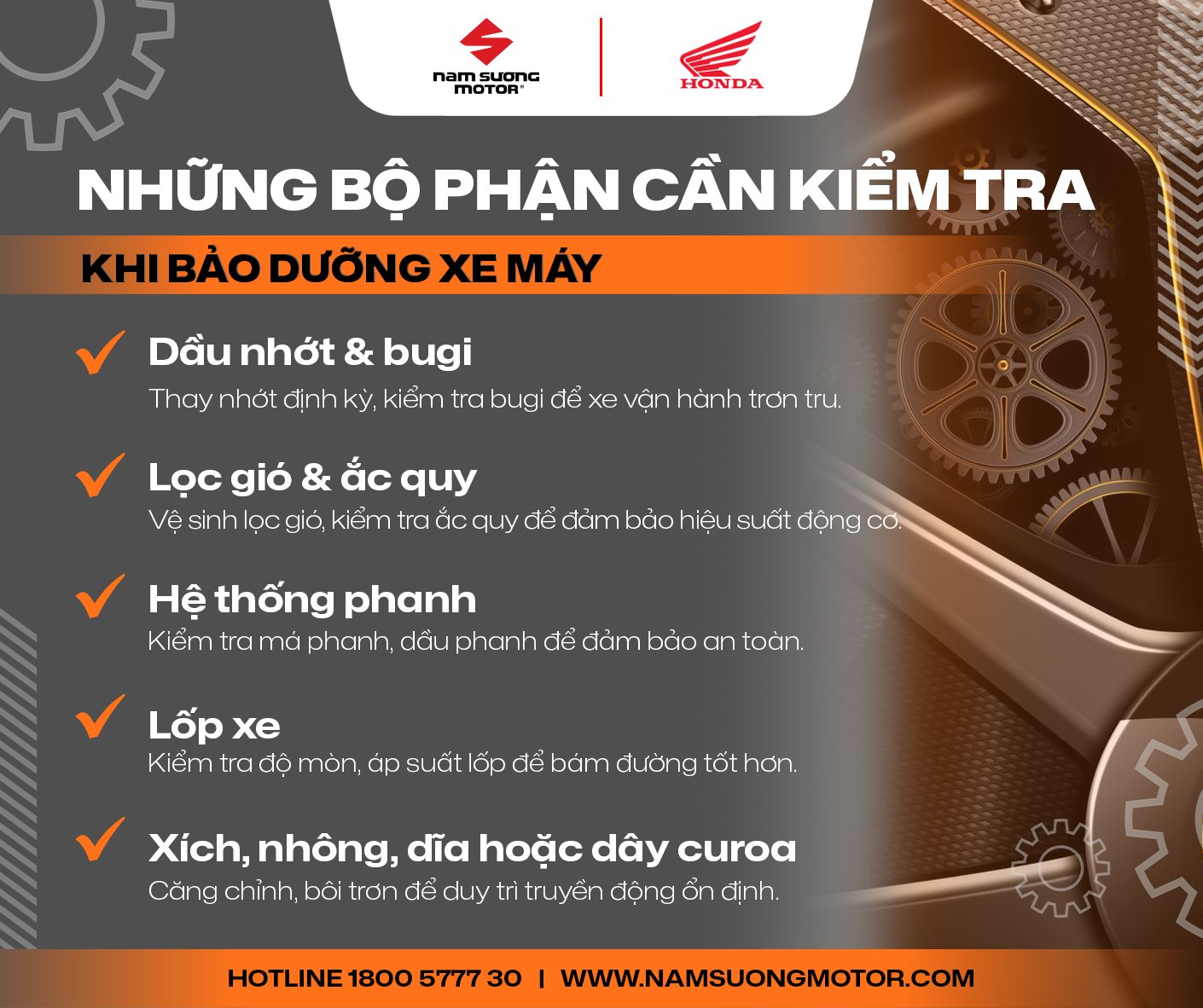 🔥 XE ÊM - LÁI CHẮC - AN TOÀN TUYỆT ĐỐI! ĐÃ ĐẾN LÚC BẢO DƯỠNG XE MÁY CỦA BẠN! 🔥