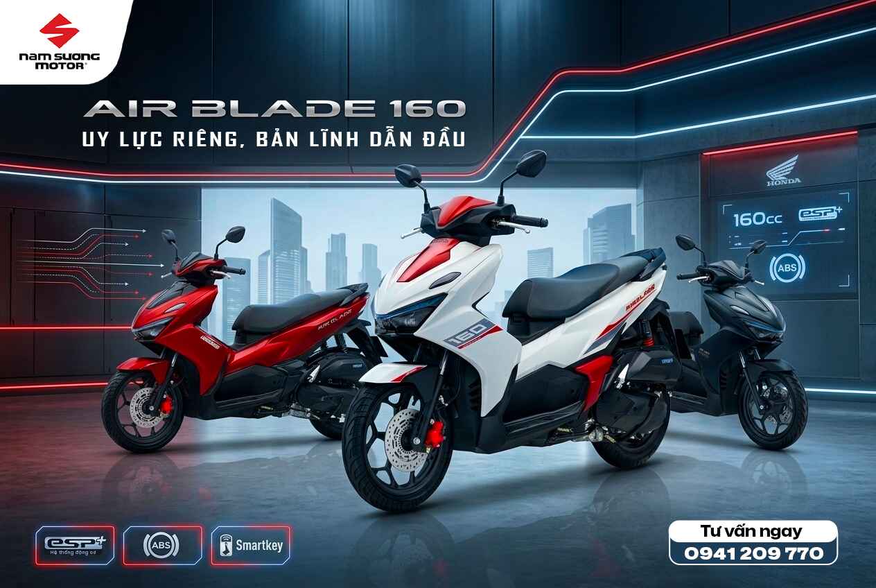 🔥 AIR BLADE 160 – CHUẨN XE GA THỂ THAO, HIỆU SUẤT VƯỢT TRỘI 🔥