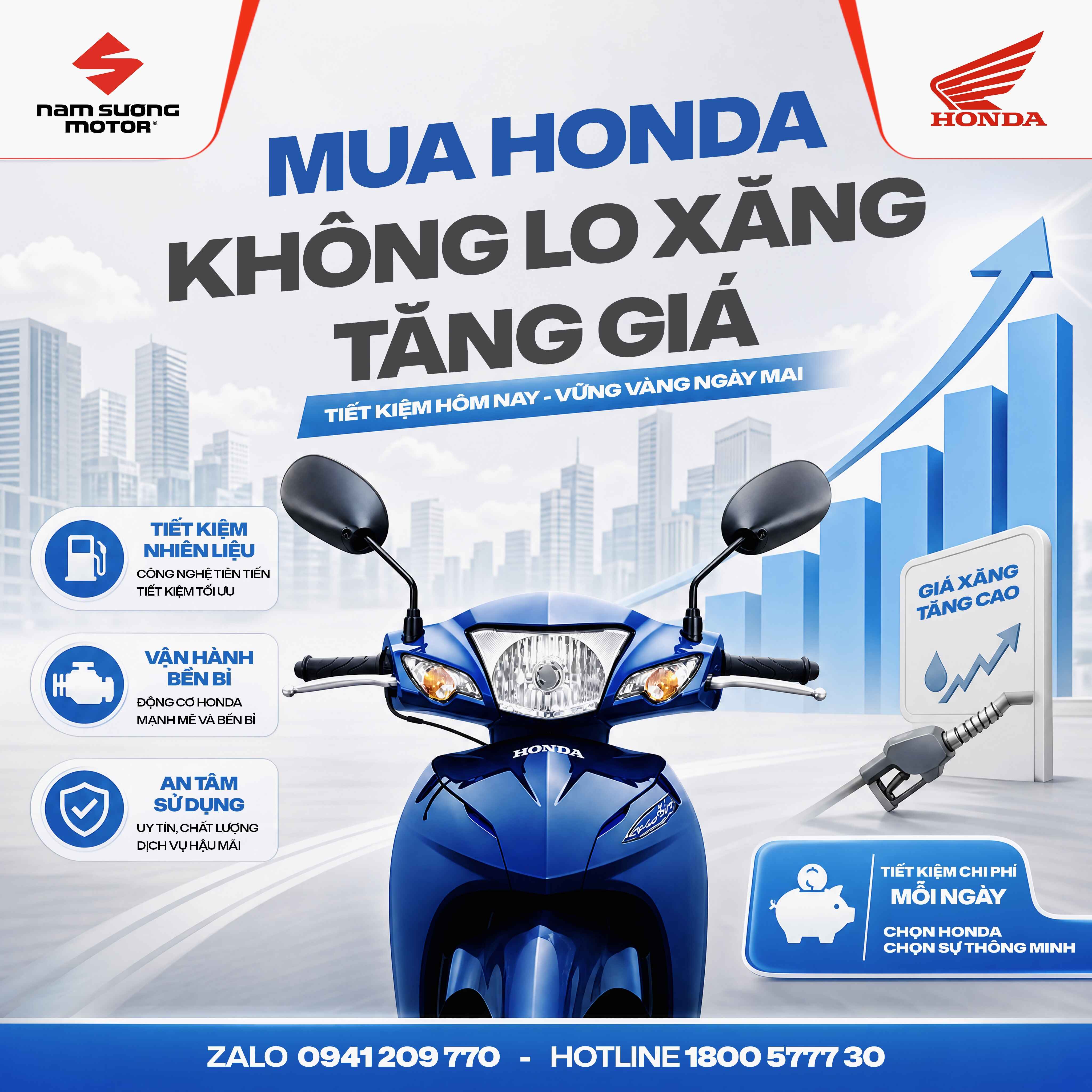 🔵 XE XĂNG HONDA - TIỆN DỤNG VÀ BỀN BỈ!