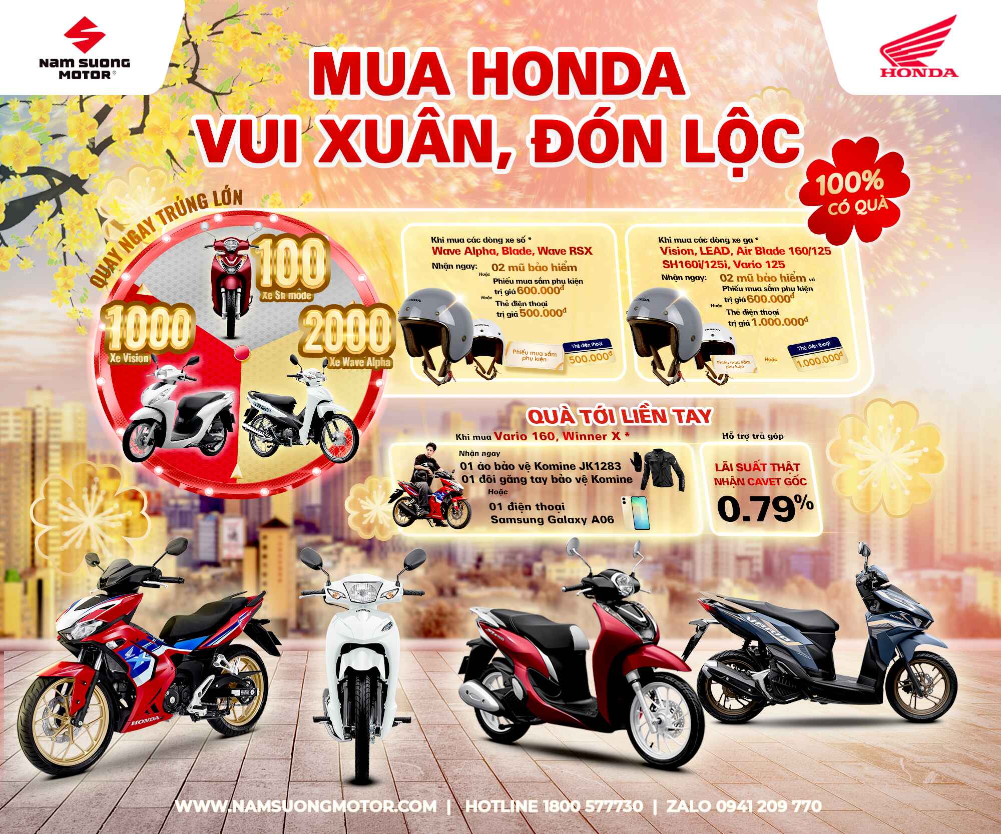 🌟 MUA HONDA VUI XUÂN ĐÓN LỘC 🌟 🛒 Từ 01/01 - 05/02/2025 tại HEAD Nam Sương