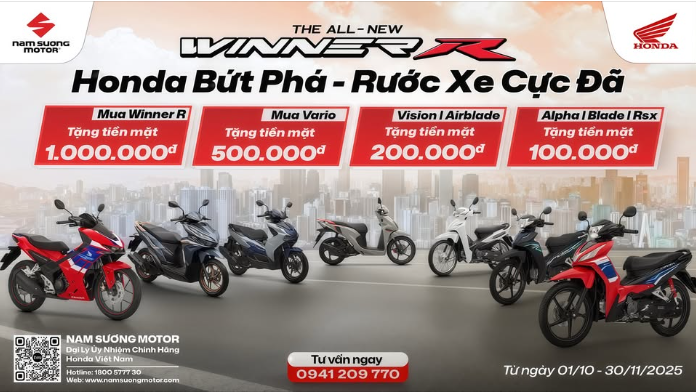 🌟HONDA BỨT PHÁ – RƯỚC XE CỰC ĐÃ🌟 Áp dụng từ ngày 1/10 - 30/11/2025.