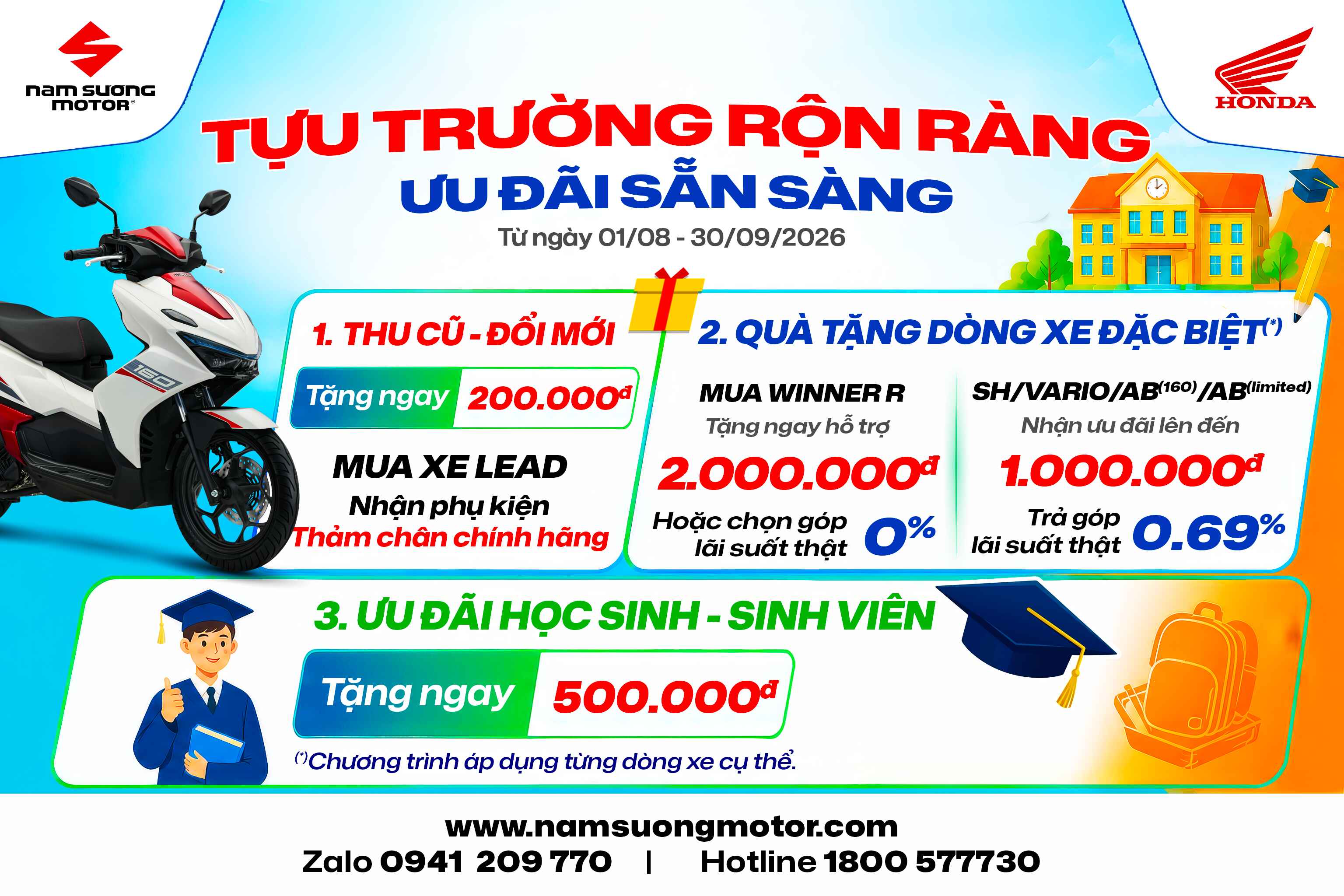 🌟 Tựu Trường Rộn Ràng – Ưu Đãi Sẵn Sàng 🌟 ⏰ Áp dụng từ ngày 1/8 – 30/09/2026