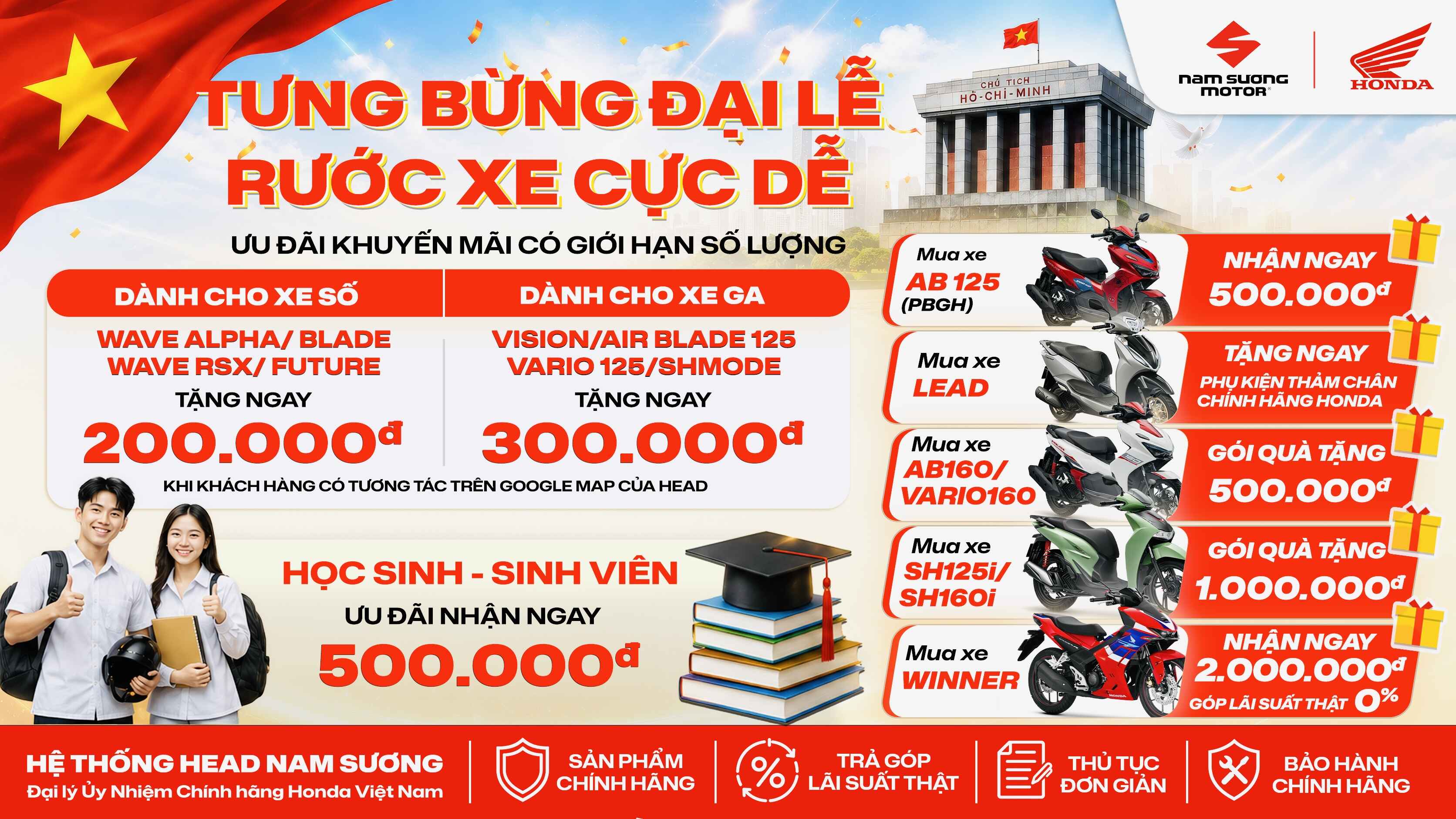 🌟 ƯU ĐÃI TƯNG BỪNG – MỪNG ĐẠI LỄ 2/9 🌟