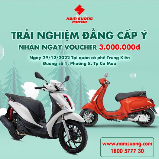 " TRẢI NGHIỆM ĐẲNG CẤP Ý " cùng PIAGGIO NAM SƯƠNG CÀ MAU.