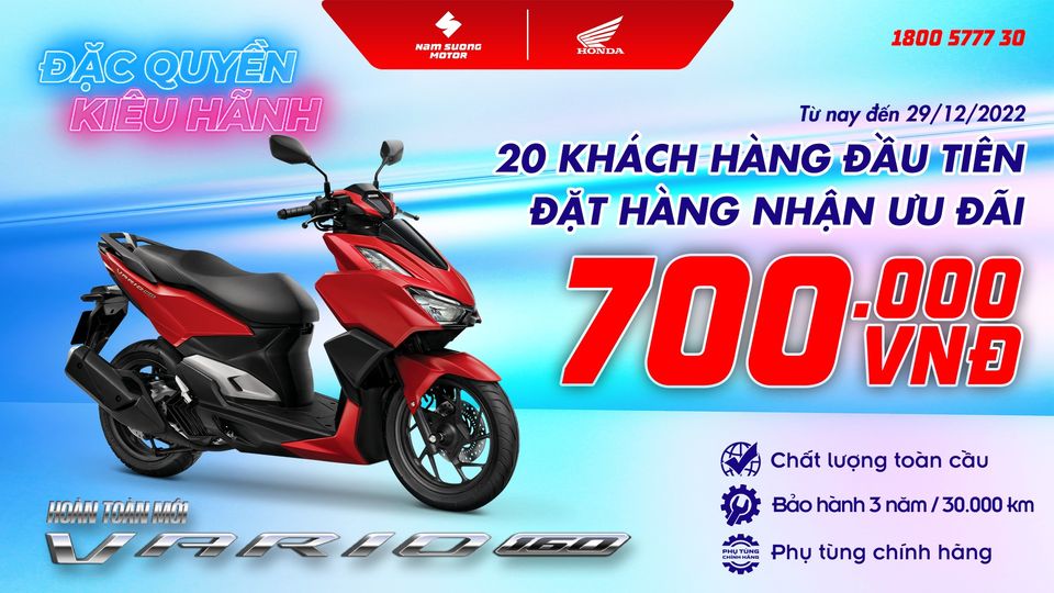 VARIO 160 – ĐẶT HÀNG HÔM NAY - NHẬN NGAY ƯU ĐÃI!!