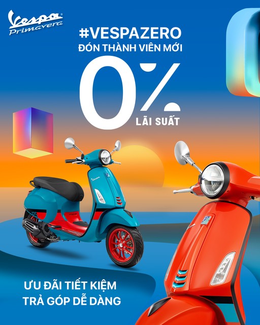 Chào đón Vespa Primavera Color Vibe với 2 phiên bản sắc màu độc đáo gia nhập #VESPAZERO Club - nơi tụ hội của những Vespista tiêu dùng thông minh và tiết kiệm