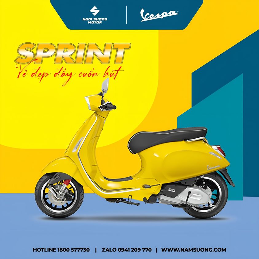 🛵Vespa Sprint 125 Yellow Sole