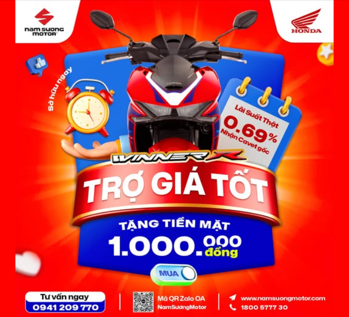 👍 LÁI WINNER R TĂNG GA - NHẬN QUÀ THẢ GA! ⏰ Từ 1/10 - 30/11/2025 tại HEAD Nam Sương!