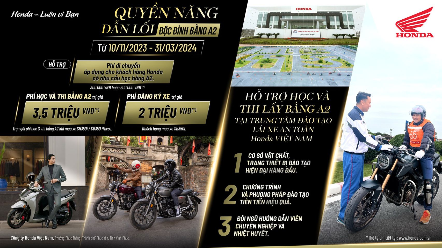 Hãy đến HEAD Nam Sương ngay vì chương trình khuyến mại đặc biệt “QUYỀN NĂNG DẪN LỐI, ĐỘC ĐỈNH BẰNG A2” của HVN vẫn tiếp tục diễn ra đến hết ngày 31/3/2024