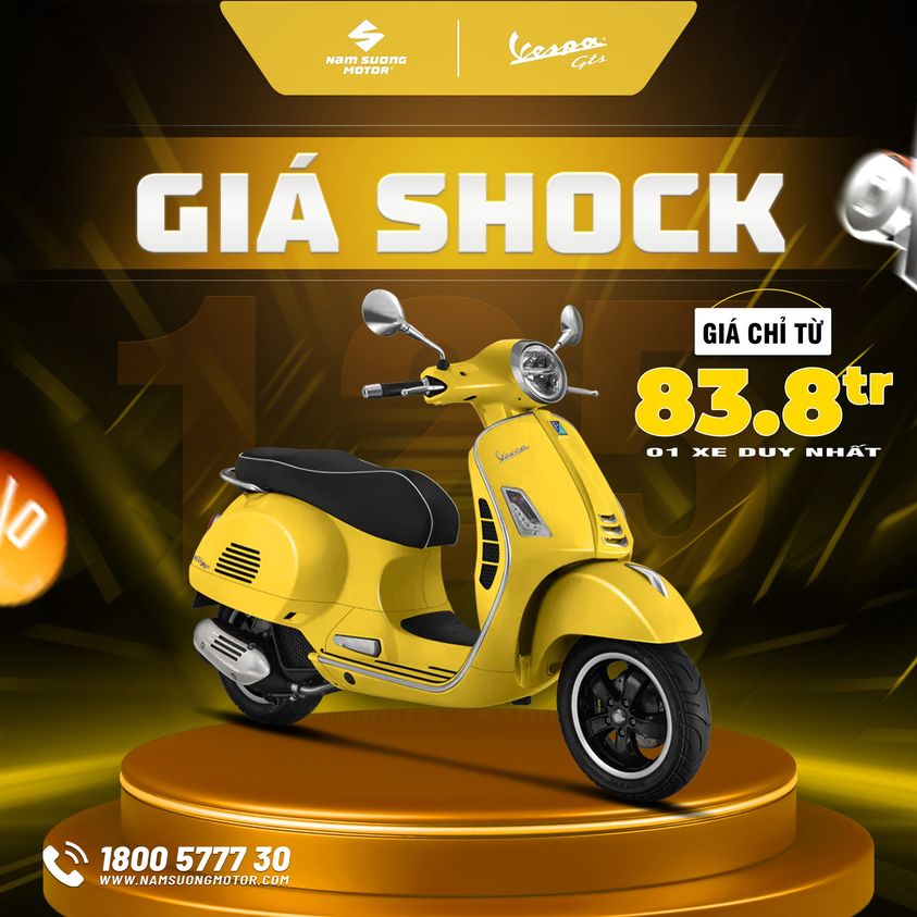 🎁  01 XE DUY NHẤT TẠI PIAGGIO NAM SƯƠNG -Sở hữu ngay VESPA GTS SUPER 125 với giá chỉ còn 83.8trđ và bộ quà tặng theo xe 07 món.