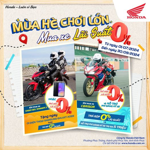 MÙA HÈ CHƠI LỚN. MUA XE LÃI SUẤT 0%