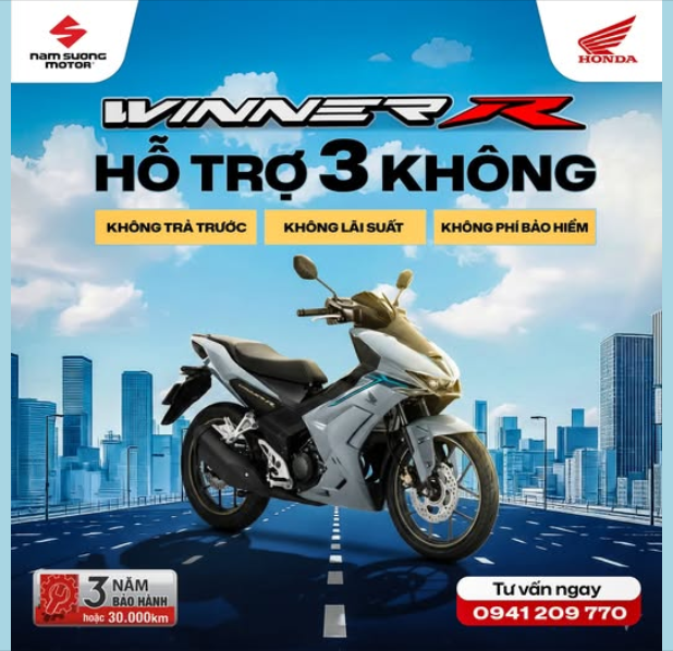 🎁 WINNER R 2026 - HỖ TRỢ 3 KHÔNG Không tr.ả trước • Không l.ãi suất • Không ph.í bảo hiểm