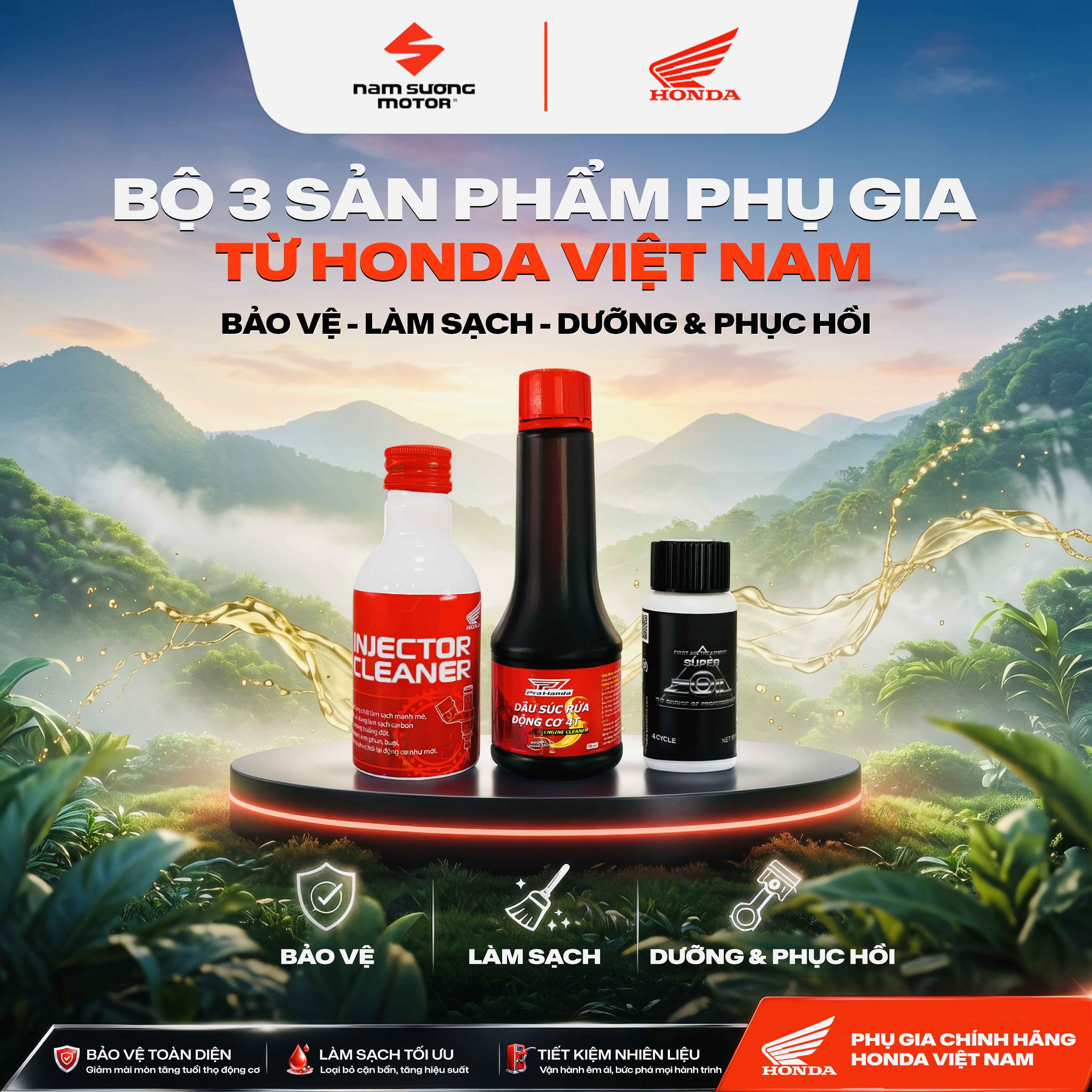 🔎 Giới thiệu bộ 3 sản phẩm phụ gia giúp bảo vệ, làm sạch, dưỡng và phục hồi động cơ xe ⚙️