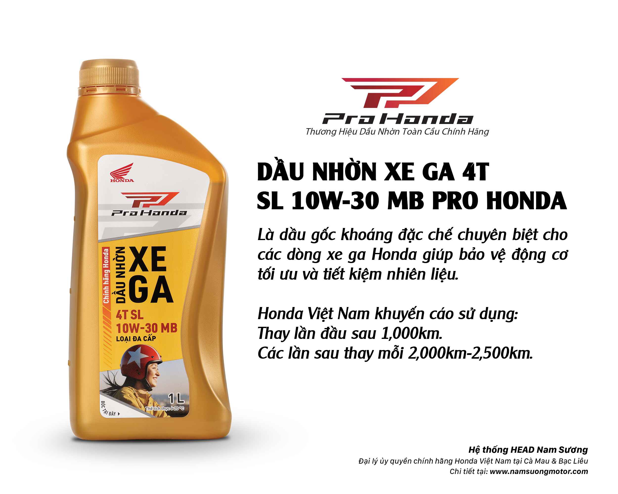 An tâm sử dụng xe máy bền bỉ với Dầu nhờn Pro Honda ✔️
