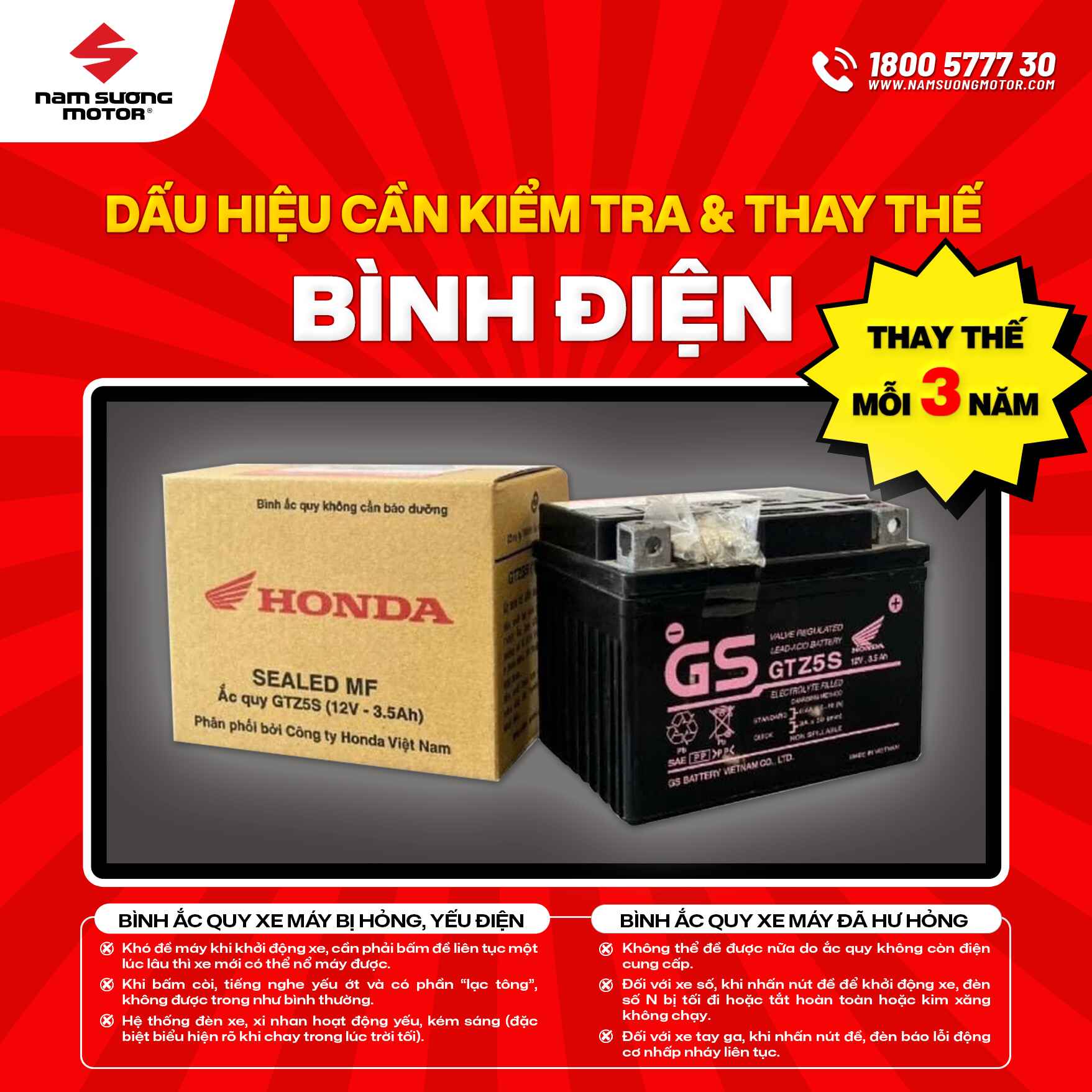 ❗️BÌNH ĐIỆN HƯ HỎNG KHÓ ĐỀ XE