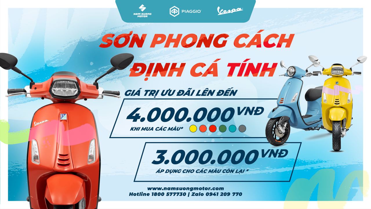 SƠN PHONG CÁCH - ĐỊNH CÁ TÍNH CÙNG VESPA  ƯU ĐÃI HẤP DẪN TRONG THÁNG 9: