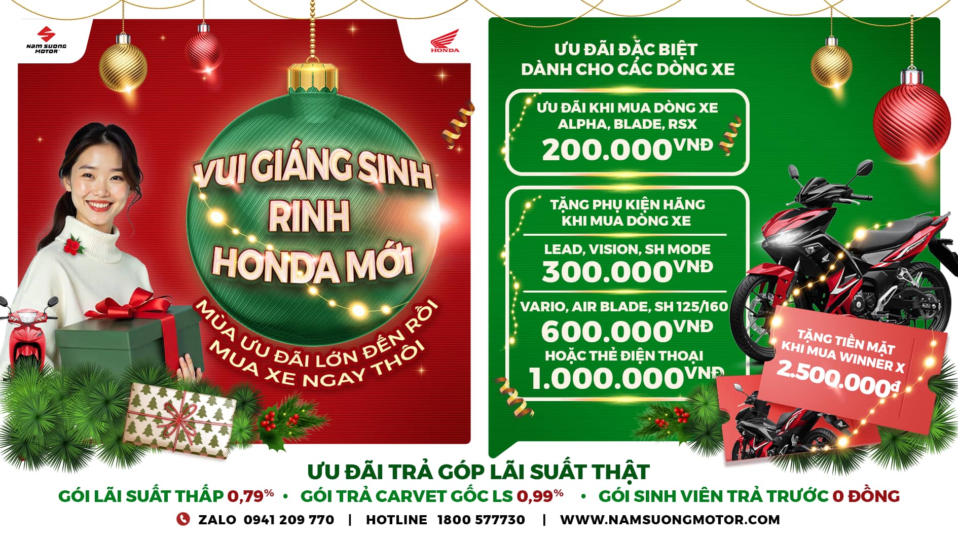 VESPA LUNG LINH - GIÁNG SINH RỰC RỠ  Đến ngay Piaggio Nam Sương sắm xe rinh quà hấp dẫn: