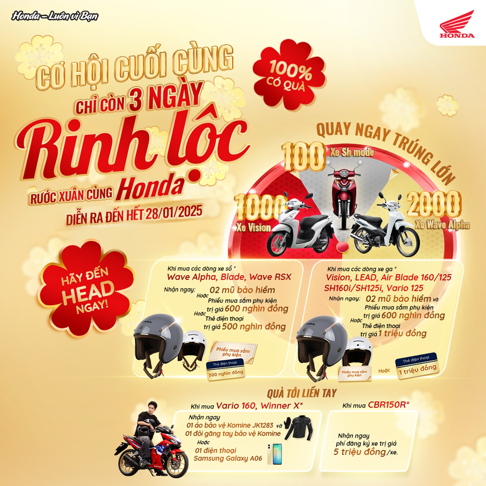 🎉 3 Ngày Cuối Cùng Đón Lộc Lớn Cùng Honda 🙌​