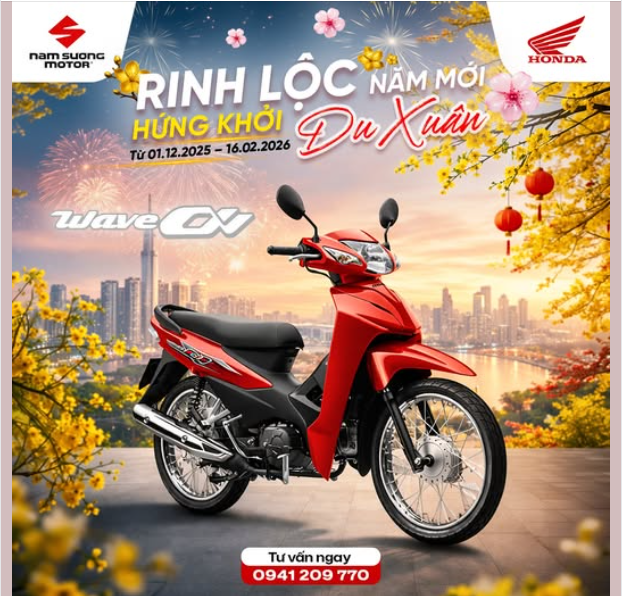 Tết này mua xe ở đâu? Đến ngay HEAD Nam Sương! 🎁 Rinh Wave Alpha đón Tết - Giá êm, lộc lớn, chạy là mê 🎁