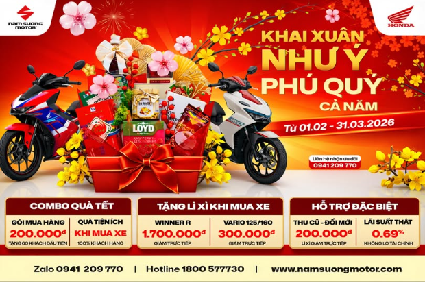 🔥KHAI XUÂN NHƯ Ý – PHÚ QUÝ CẢ NĂM CÙNG NAM SƯƠNG MOTOR🔥