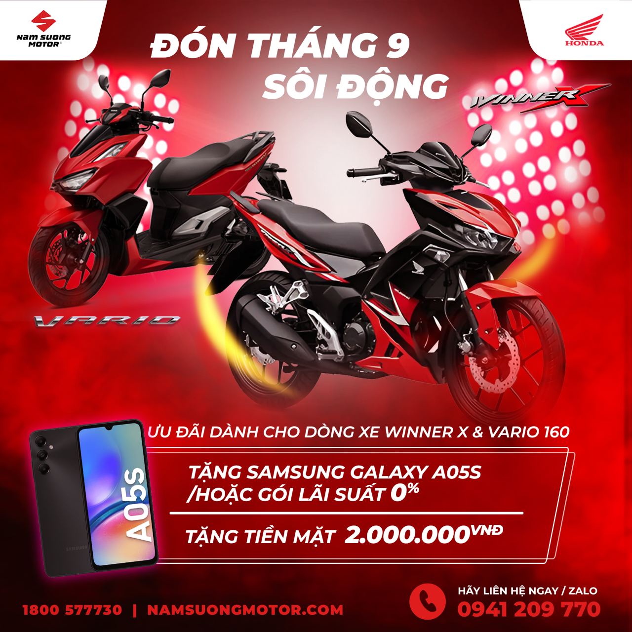 🔥THÁNG 09 VÀNG - NGẬP TRÀN ƯU ĐÃI  🇻🇳Sắm xe mới ngày 02/09 tại HEAD Nam Sương, nhận ngay nhiều quà tặng siêu hấp dẫn đang chờ bạn!