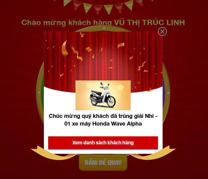 🎁KHÁCH HÀNG MAY MẮN HÔM NAY ĐÃ LỘ DIỆN - MUA XE TRÚNG XE WAVE ALPHA🎁