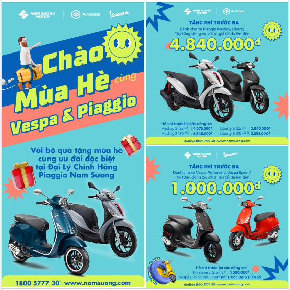 🏖️ CHÀO MÙA HÈ CÙNG VESPA & PIAGGIO với BỘ QUÀ TẶNG ĐÓN HÈ & HỖ TRỢ TRƯỚC BẠ và nhiều ưu đãi khi mua xe tại Đại Lý Chính Hãng 𝗣𝗶𝗮𝗴𝗴𝗶𝗼 𝗡𝗮𝗺 𝗦𝘂̛𝗼̛𝗻𝗴 Cà Mau & Bạc Liêu (Từ ngày 01-31/05/2023):
