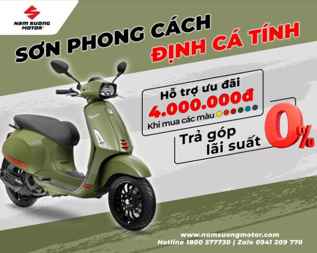 Sơn Phong Cách - Định Cá Tính Cùng Vespa  Trợ Giá Trực Tiếp 4.000.000đ