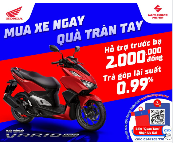 MUA VARIO 160Cc - ƯU ĐÃI TO KHÔNG LO TRƯỚC BẠ