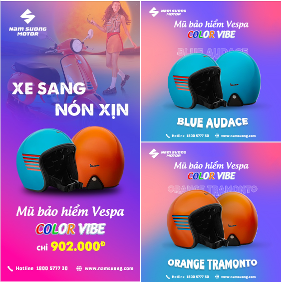 MŨ BẢO HIỂM VESPA COLOR VIBE - sản phẩm mới nhất từ thương hiệu Vespa