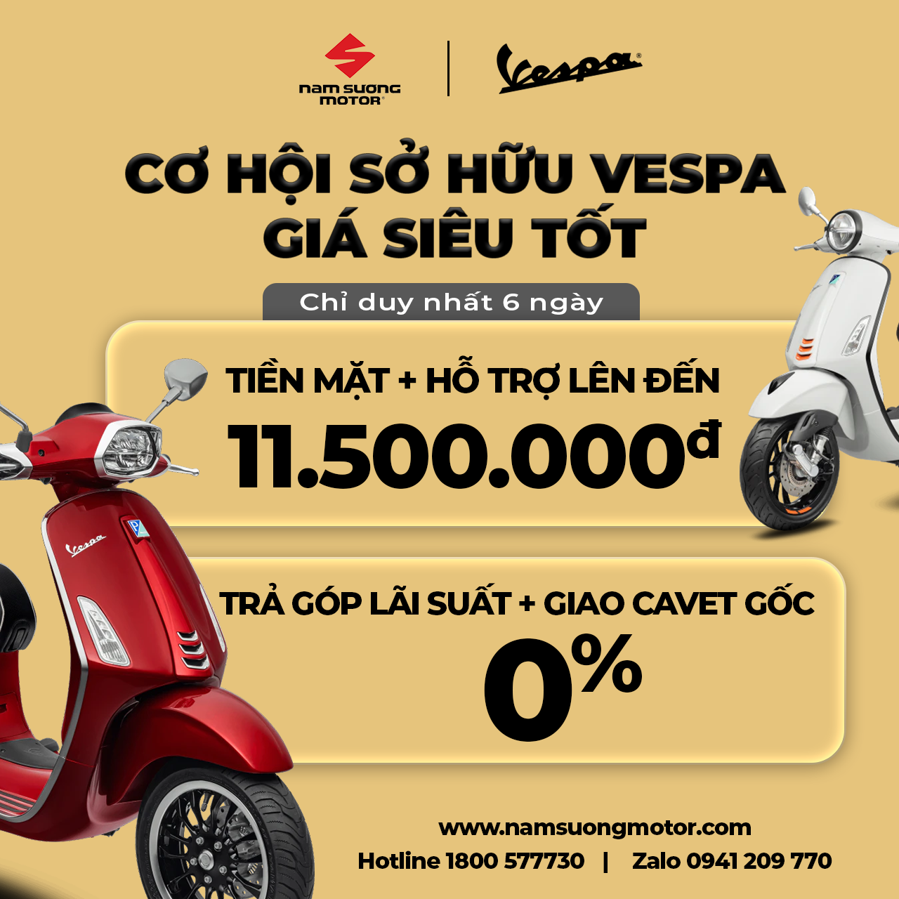 ⏰ ĐỪNG QUÊN CƠ HỘI SỞ HỮU VESPA PRIMAVERA S GIẢM ĐẾN 11,5 TRIỆU DUY NHẤT TẠI PIAGGIO NAM SƯƠNG