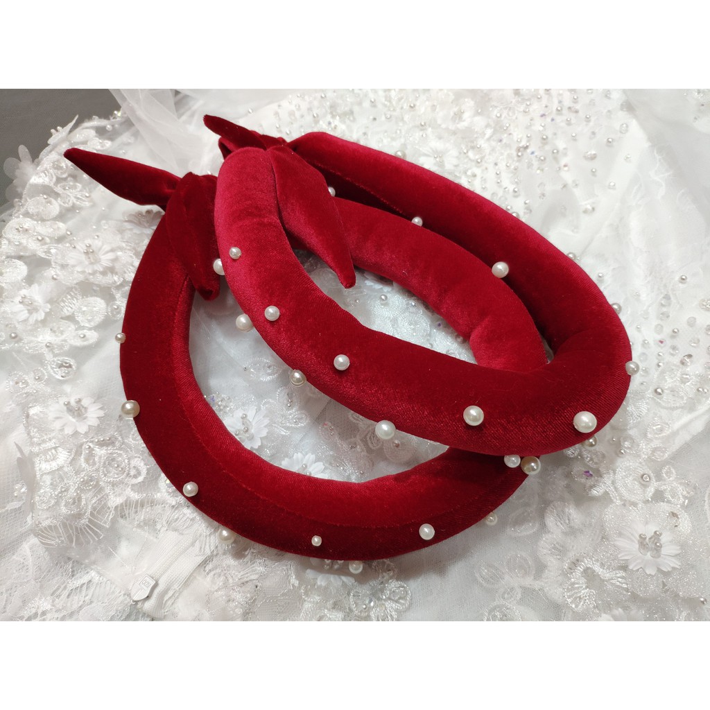 Mấn nhung đội đầu áo dài cách tân nữ truyền thống CHAANG may thiết kế chụp hình dự tiệc cưới lễ tết đẹp ADC924